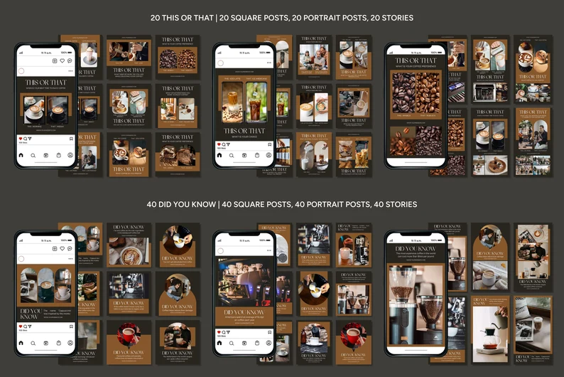Instagram templates for coffee