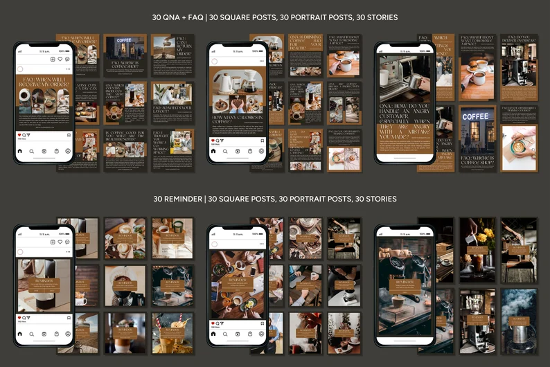 Instagram templates for coffee