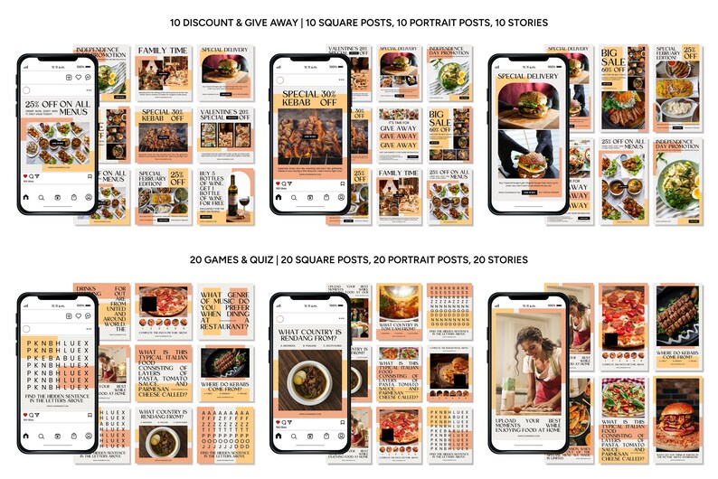1000+ Premium Instagram Templates for Restaurant Posts & Stories - Image 7