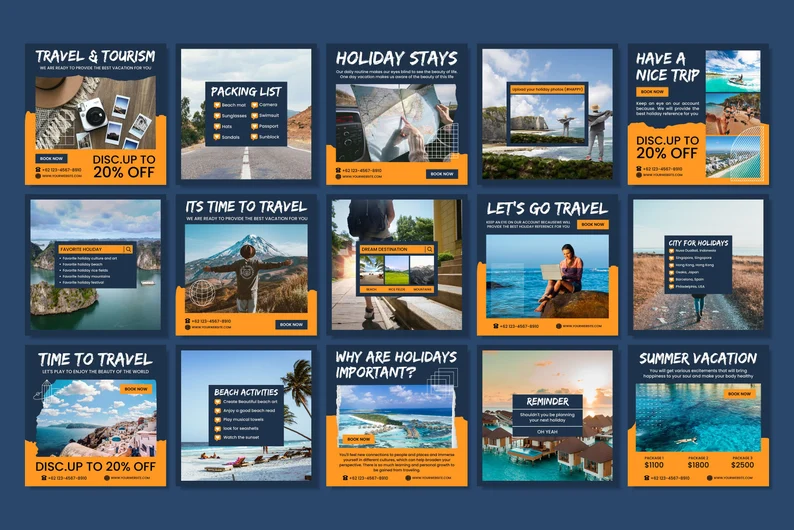 +100 Travel Instagram Templates | Canva Editable | Boost Your Engagement - Image 6