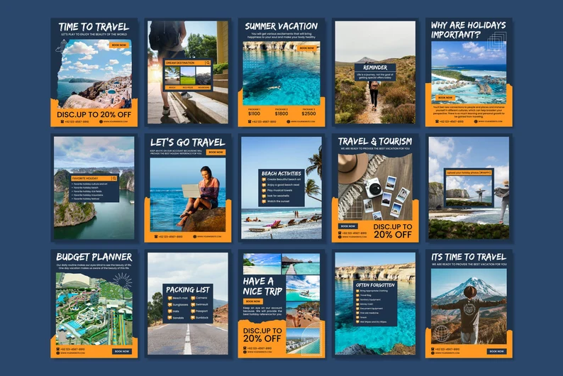 +100 Travel Instagram Templates | Canva Editable | Boost Your Engagement - Image 3