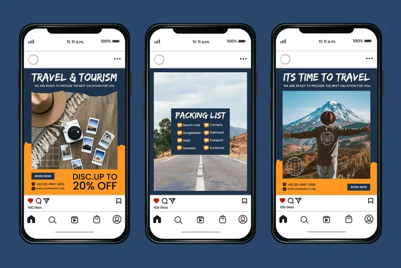 +100 Travel Instagram Templates