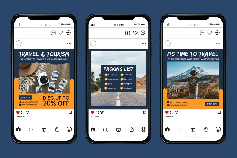 +100 Travel Instagram Templates