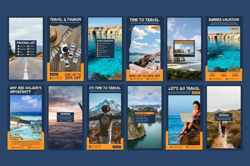 +100 Travel Instagram Templates