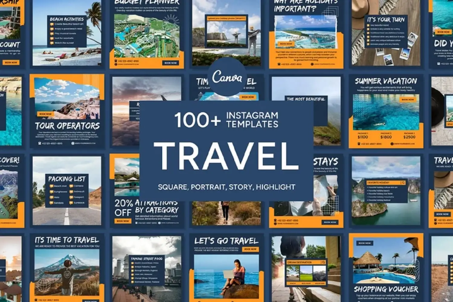+100 Travel Instagram Templates
