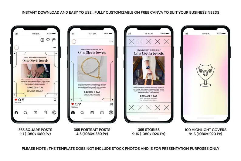 Instagram Templates for Jewelry