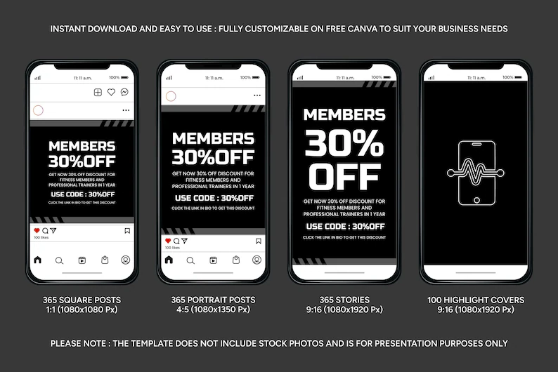 Instagram Templates for Fitness