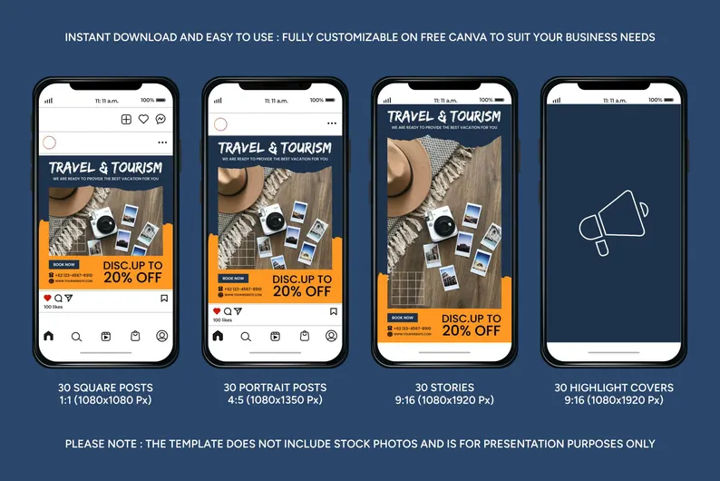 +100 Travel Instagram Templates