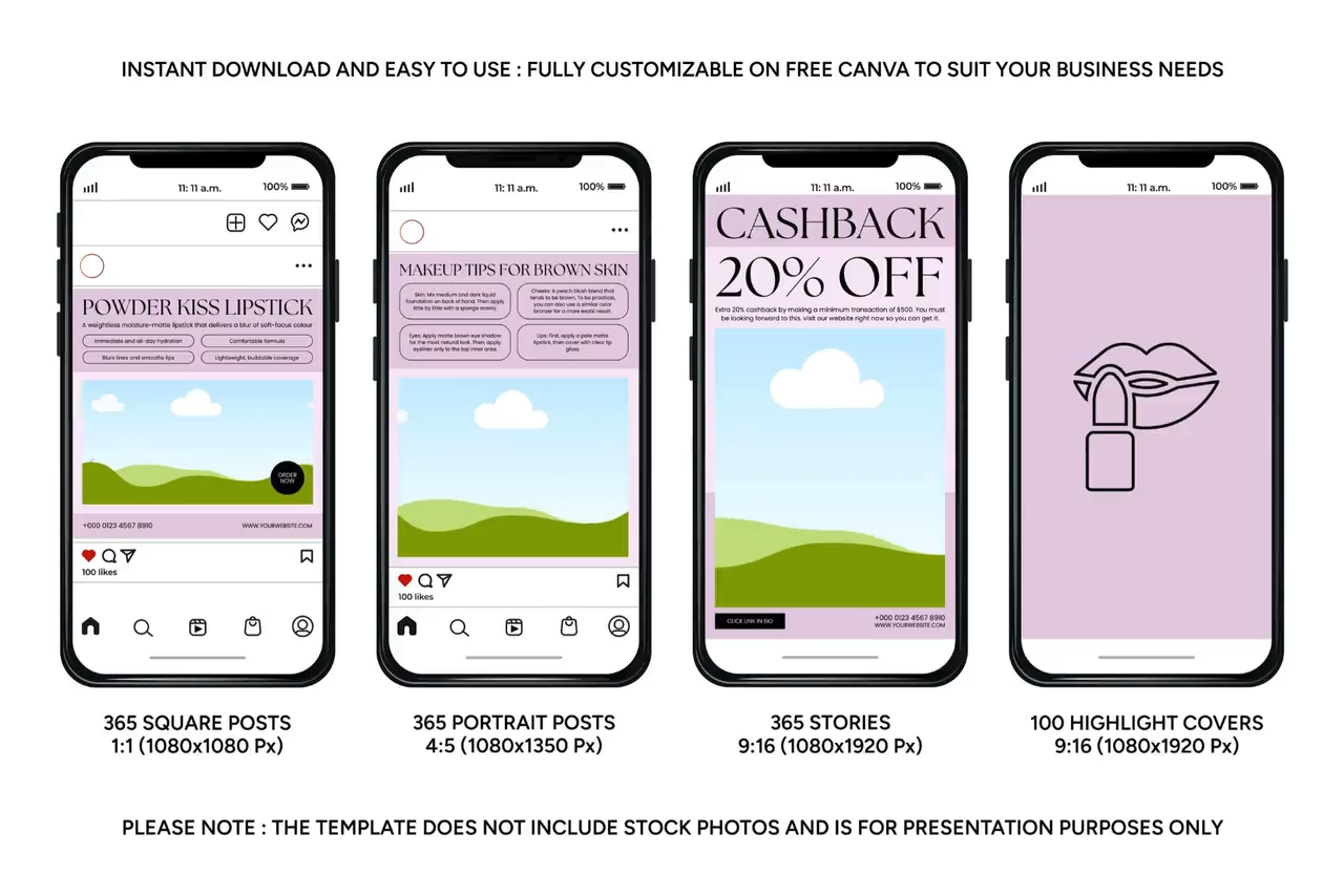 Instagram Templates for Makeup