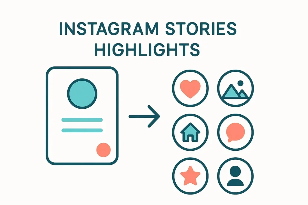 Diagram explaining how Instagram Stories become permanent Highlights on profile