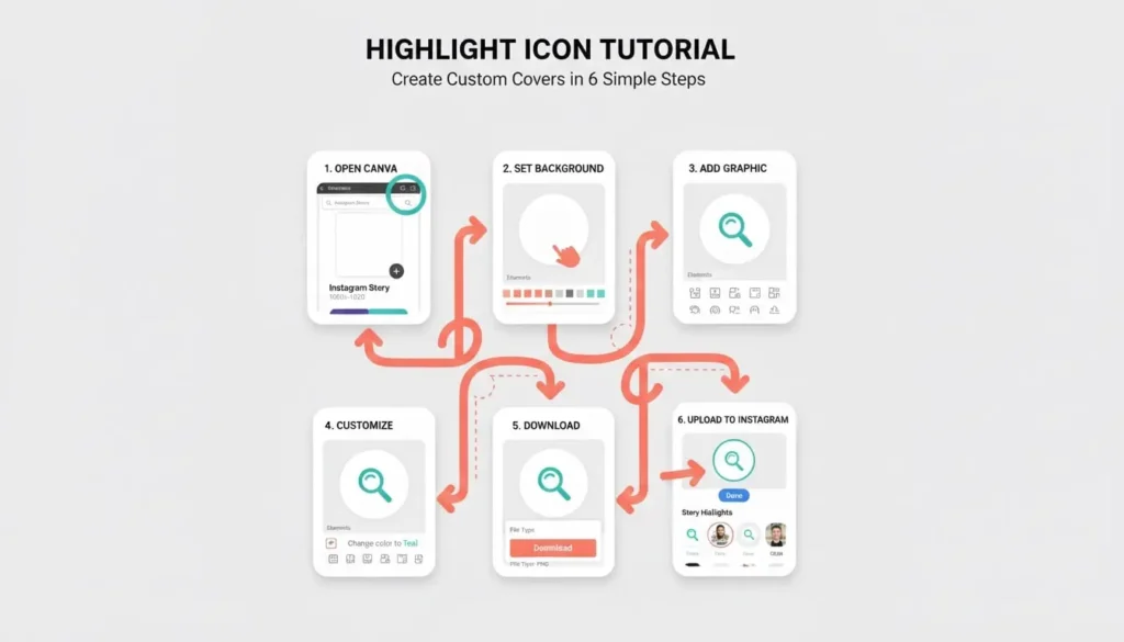 Step-by-step tutorial for creating custom Instagram story highlight icons using Canva